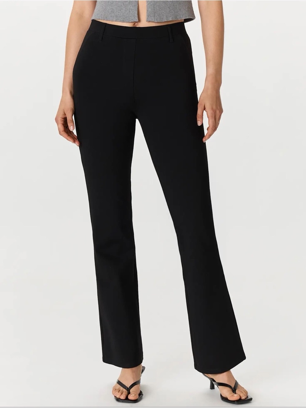 New Quince Ultra-Stretch Ponte Bootcut Pants Black Sz XL Office Workwear Career